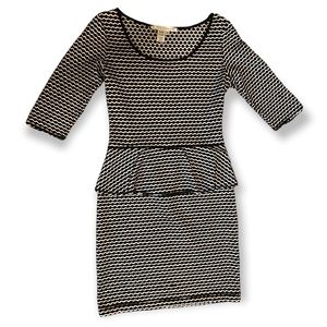 Black and white peplum dress